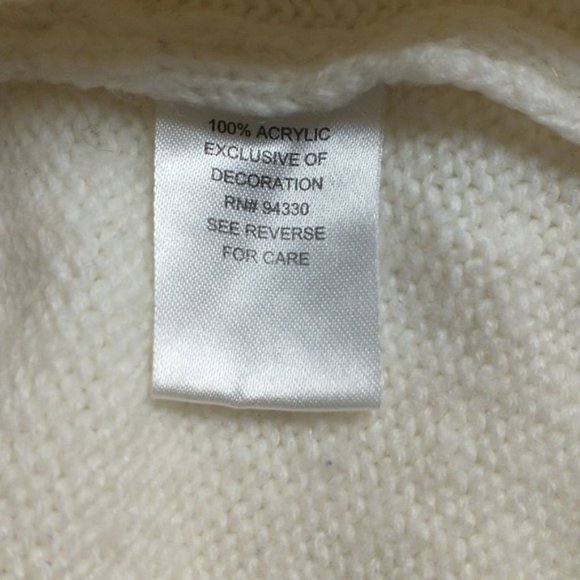 Forever 21 White Cat Face Sweater Size Large - Picture 7 of 7